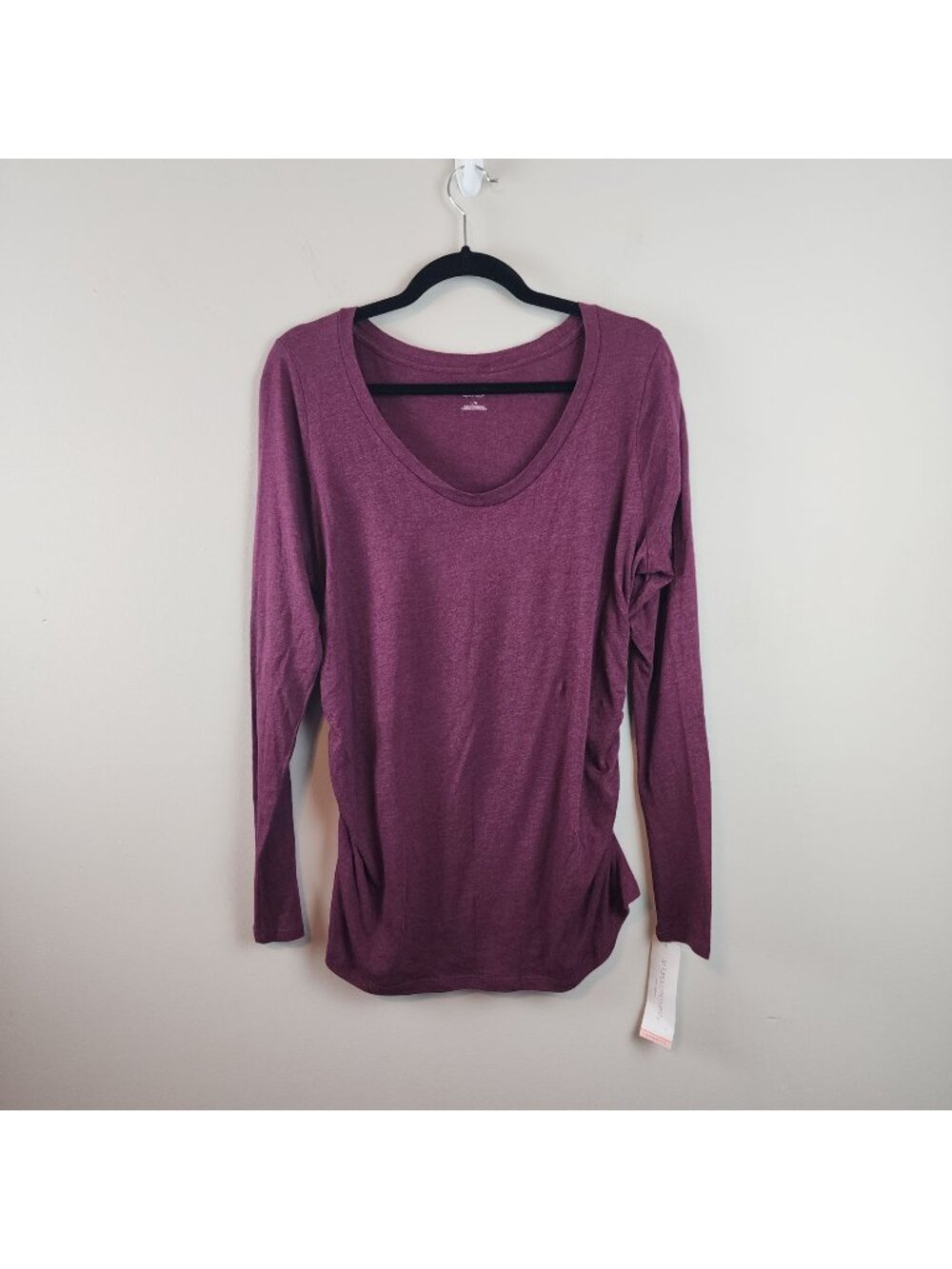 Liz Lange Maternity Long Sleeve Burgundy Top Shirt sz L New